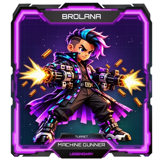 Brolana Machine Gunner turret card, Legendary