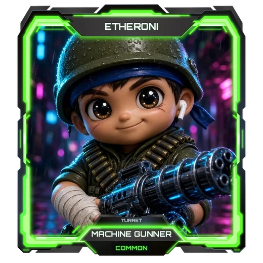 Etheroni Machine Gunner turret card, Common