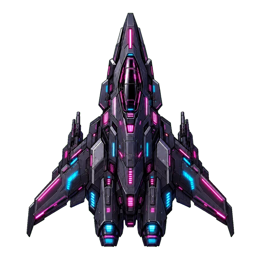 The Echovant, the Starfall fighter, flying upward